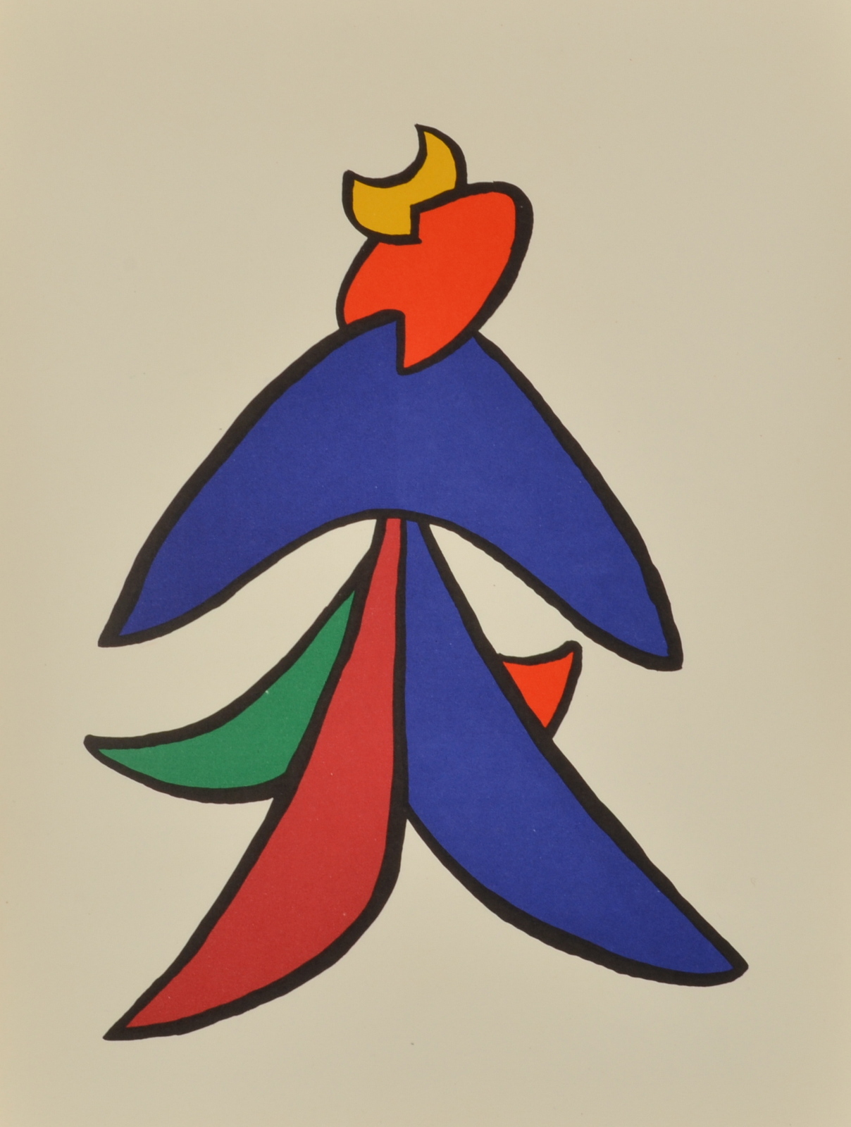 ALEXANDER CALDER Composition Color lithograph from Derriere le miroir N ° 141 1963 38 x 28cm