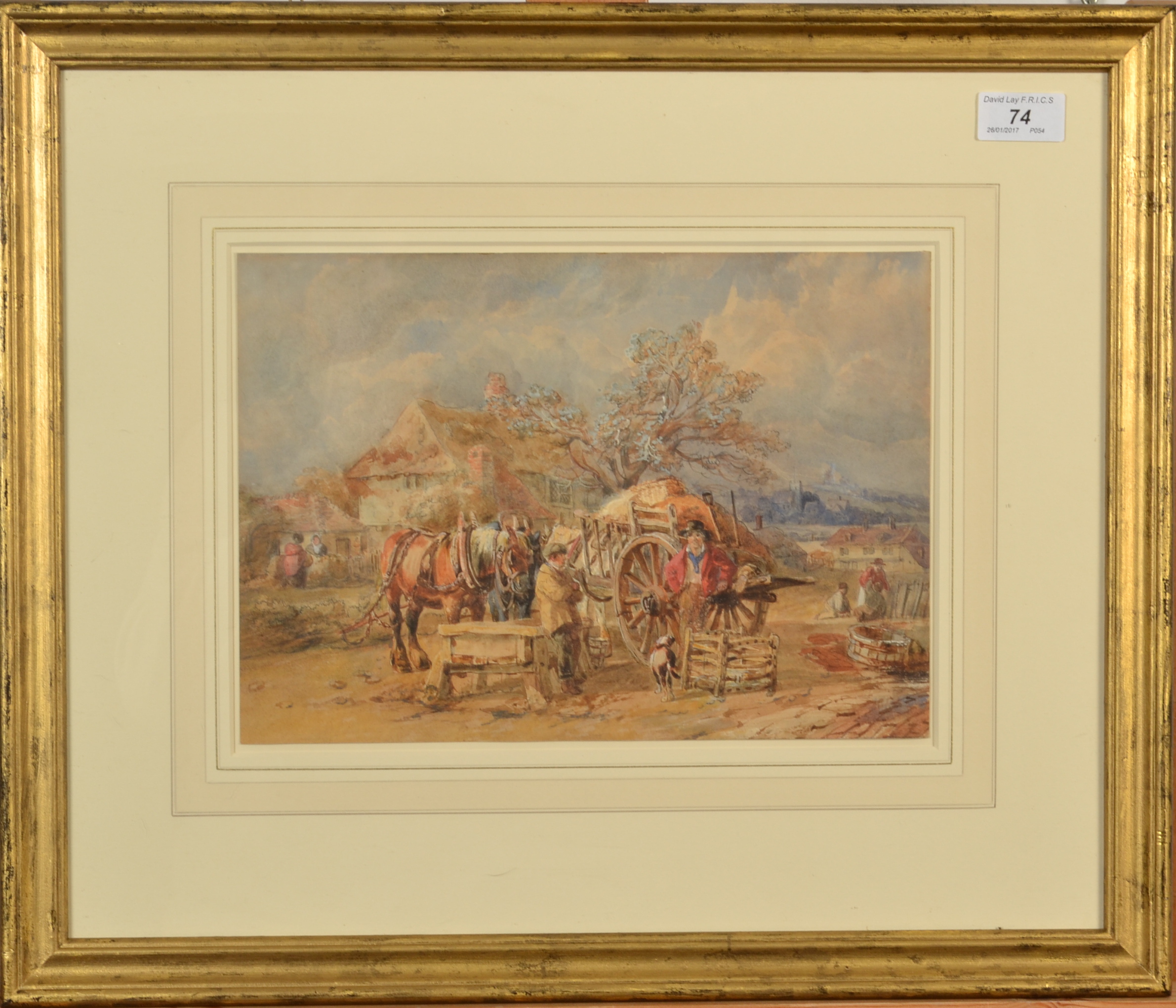 WILLIAM BURGESS of Dover Farm Workers Watercolour 21.5 x 30. - Image 2 of 2