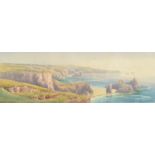 CLAUDE MONTAGUE HART Lizard coast Watercolour Signed 17 x 52cm