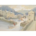FREDERICK T W COOK Polperro Harbour Watercolour heightened with body colour Signed 24 x 34cm