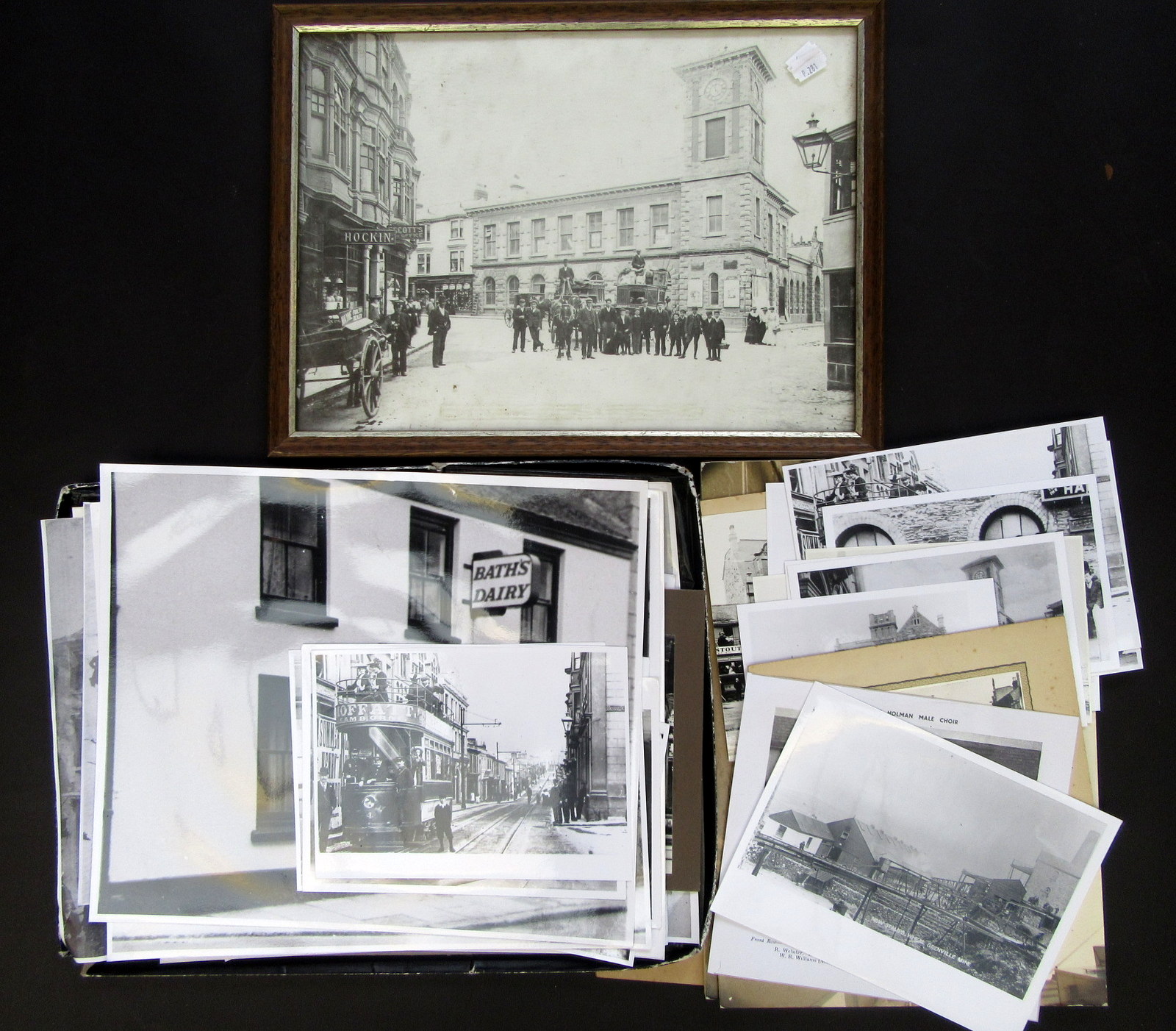 A collection of photographic prints of old Camborne, tin mining etc.