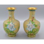 A pair of cloisonne vases,