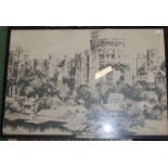 A large print of Windsor Castle after Charles H. J. Mayo with celluloid title tablet, 76 x 112.5cm.