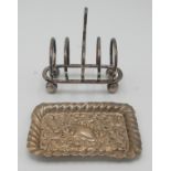 A small Scottish silver toast rack, Edinburgh 1910,