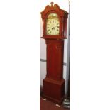 An eight day 19th century pine longcase clock by Veale, St Day,