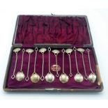 A set of twelve silver gilt Copenhagen coffee spoons, by S.