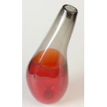 An Adam Aaronson Studio Art glass red vase, signed '2001 for Andrew'.