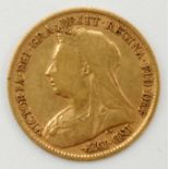 A Victorian old head half sovereign dated 1896, good fine.