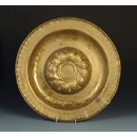 A 16th century Neuremburg brass alms dish,