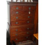 A George III mahogany chest on chest,