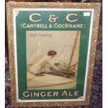 A Victorian advertising board for Cantrell & Cochrane Ginger Ale.