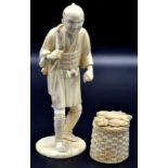 A Japanese ivory okimono,