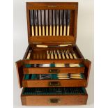 An extensive, almost complete canteen of cutlery by Thomas Ellin & Co,