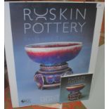 A Ruskin Pottery poster and catalogue from the exhibition at the Royal Cornwall Museum 1998.