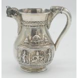 An Indian Bangalore silver bellied cream jug by C Krishniah Chetty & Sons,