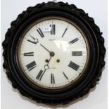 An ebonised wall clock the white dial signed Rollin A Paris, diameter 48cm.