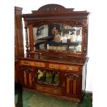 A late Victorian high mirrored back sideboard, width 150cm.