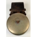 A cast iron and brass railway bell, height 37cm.