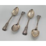 A set of four George IV, Kings pattern silver dessert spoons, Glasgow 1826, 7oz.