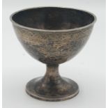 An Irish silver bowl by Joseph Jackson with engraved rim on trumpet foot, Dublin 1794, diameter 12.