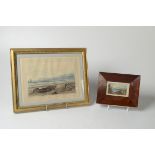 Two 19th century coloured prints of Penzance, one in a mahogany frame.
