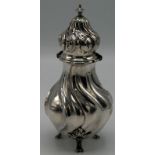 A Swish Thune silver coloured 830 metal sugar dredger of rococo form, with baronet closer,