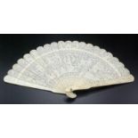 A Chinese Canton ivory brise fan,