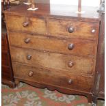 A Victorian mahogany veneered chest of drawers.