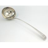 A George III Old English pattern silver soup ladle by William Sumner, London 1803, 5.5oz.