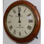 An early 20th century mahogany dial timepiece with single fusee movement,