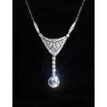 A Belle Epoque diamond and platinum necklace.