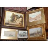 Two watercolours, one of Arab dhows signed William Snapmarch, the other a moorland scene by W.