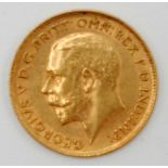 A George V half sovereign dated 1911, extremely fine.