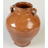 Reginald Wells, a twin handled earthenware jar, height 30cm.