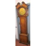 A George III oak eight day longcase clock with swan neck pediment,