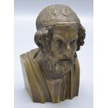 A bronze bust of Homer, height 14.5cm.