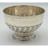 A late Victorian silver, spiral fluted rose bowl by Charles Stuart Harris, London, 1897, 10oz,