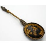 A continental silver, parcel gilt apostle spoon in 16th century style,