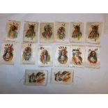 Tokio cigarettes, American Tobacco Co silk cards, Indian portraits (M) (14) with duplication,