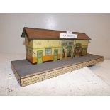 Hornby 'O' gauge:- A tin plate through station with added "Camborne" station sign.