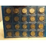 Germany:- A sheet of twenty Olympic silver 10 Mark coins, duplication.