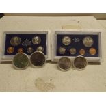 Australia two 1973 six coin proof sets each in plastic case,