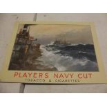 ADVERTISING SIGN. good Player's Navy Cut free standing placard "Shipmates Ahoy." by Frank H.