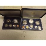 Barbados:- An eight coin cased set of 1973 first coinage, $10 is sterling,