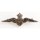 A silver and marcasite R.A.F. sweetheart brooch.