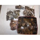 A quantity of British pre decimal coins including nickel.