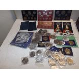 Modern coin sets and crowns.