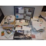 A large collection of British first day covers, loose stamps etc.