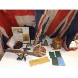 Miscellaneous including 2 damaged Union Jack flags, Cornwall calendars etc.