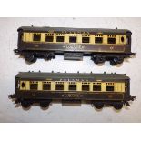 Hornby '0' gauge; two Pullman carriages, both "Lorraine", play worn.